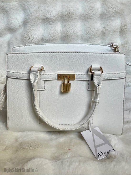 Alyssa Handbags - Alyssa White Vegan Leather Satchel NWT Office Siren 90s Corporate Goth Bayonetta